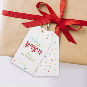 Christmas Holiday Simple Festive Tis the Season  Gift Tags