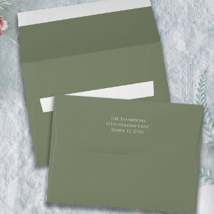 Christmas Holiday Simple Sage Green Festive  Envelope