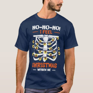 Christmas Holiday Skeleton Rib Cage Radiology Des T-Shirt