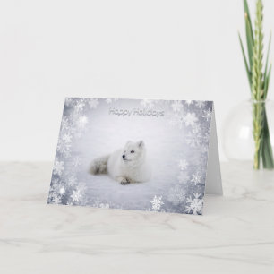 Christmas Holiday - Snow Fox with SnowFlakes Card