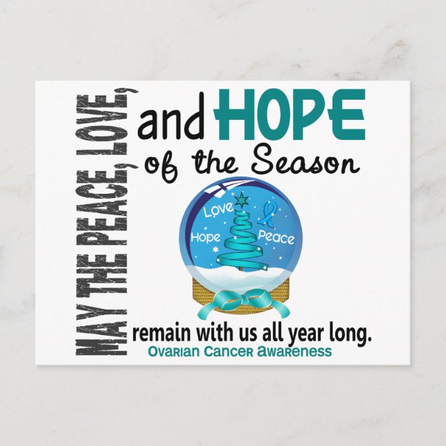 Christmas Holiday Snow Globe 1 Ovarian Cancer (Front)