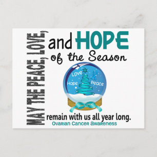 Christmas Holiday Snow Globe 1 Ovarian Cancer Postcard