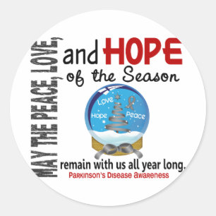 Christmas Holiday Snow Globe 1 Parkinson's Disease Classic Round Sticker