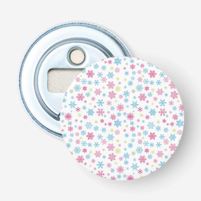 Christmas Holiday Snowflake Pattern Bottle Opener (Front)
