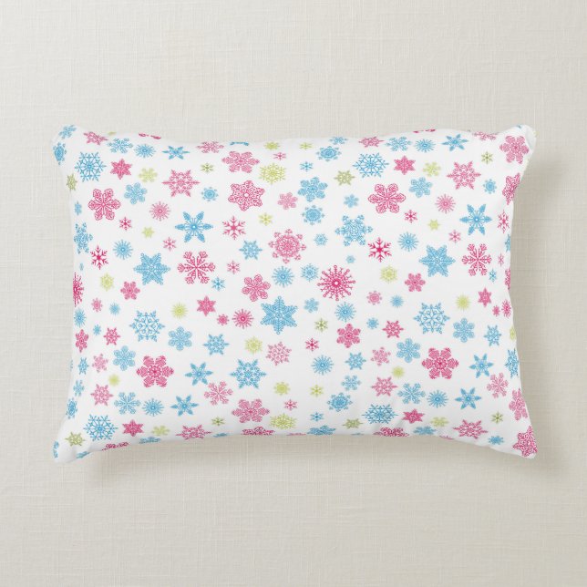 Christmas Holiday Snowflake Pattern Decorative Cushion (Front)