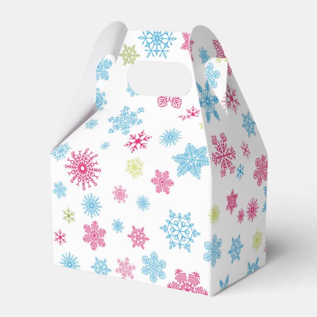 Christmas Holiday Snowflake Pattern Favour Box (Front Side)