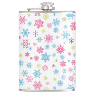 Christmas Holiday Snowflake Pattern Hip Flask
