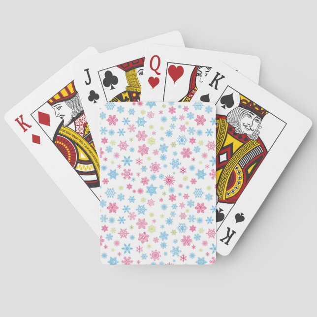 Christmas Holiday Snowflake Pattern Playing Cards (Back)