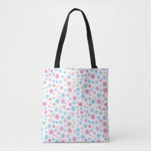Christmas Holiday Snowflake Pattern Tote Bag