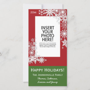 Christmas Holiday Snowflake - Red Card