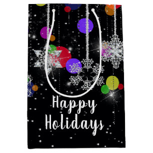 Christmas Holiday Snowflakes Medium Gift Bag