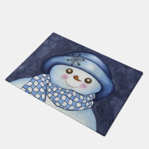 Christmas Holiday Snowman Doormat Rug