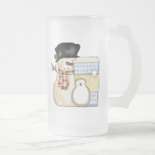 Christmas Holiday Snowman Frosted Mug