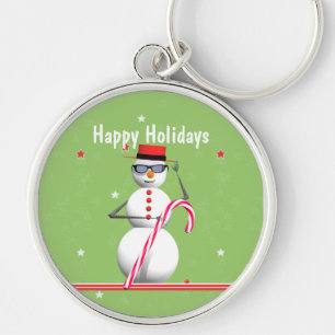 Christmas Holiday Snowman Key Ring