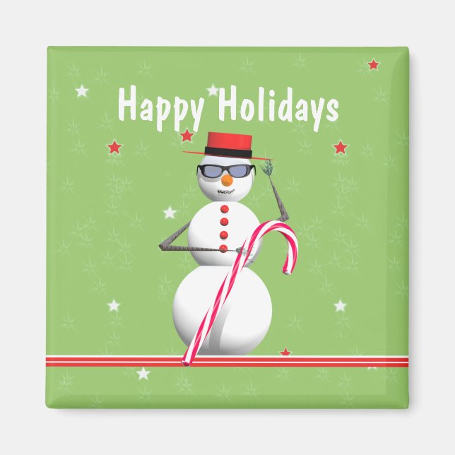 Christmas Holiday Snowman Magnet (Front)