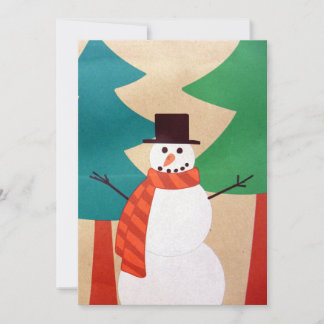 Christmas Holiday Snowman & Trees Card