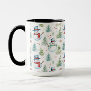 Christmas Holiday Snowmen Seamless Pattern Mug