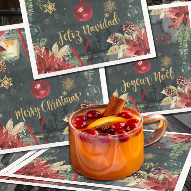 Christmas Holiday Splendour Feliz Navidad Napkin (Creator Uploaded)