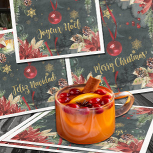 Christmas Holiday Splendour Joyeux Noel Napkin