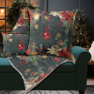 Christmas Holiday Splendour Throw Blanket