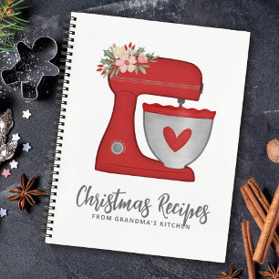 Christmas Holiday Stand Mixer Recipe Cookbook Notebook