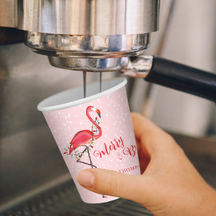 Christmas Holiday String Lights Merry and Bright  Paper Cups