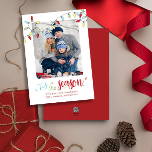 Christmas Holiday String Lights Tis the Season Card