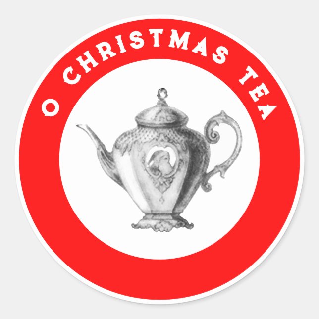 Christmas Holiday Tea  Classic Round Sticker (Front)