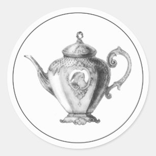 Christmas Holiday Tea Party classic round sticker