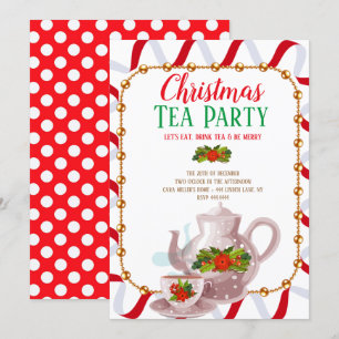 Christmas Holiday Tea Party Invitation