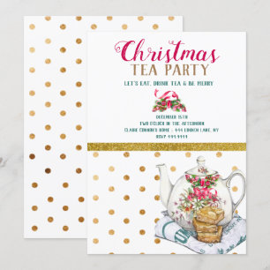 Christmas Holiday Tea Party Invitation
