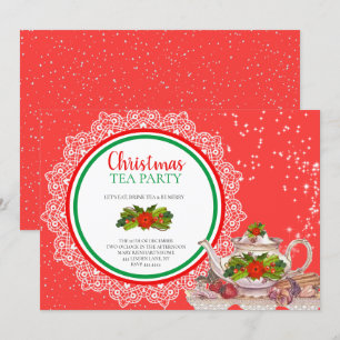 Christmas Holiday Tea Party Invitations