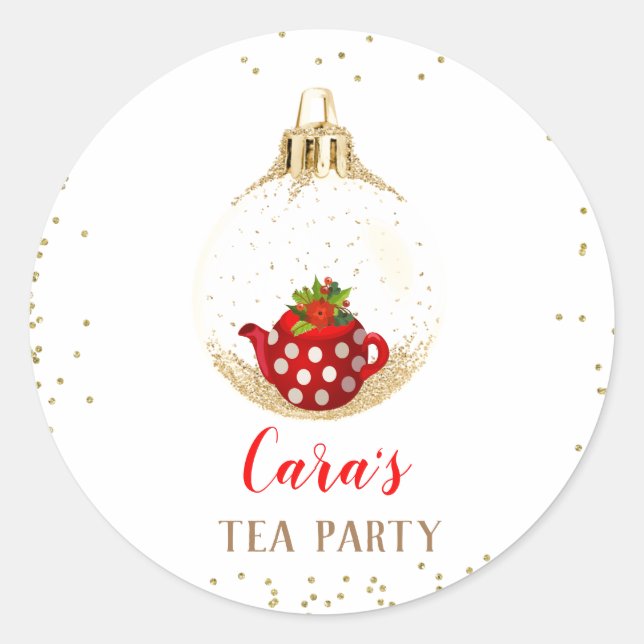 Christmas Holiday Tea Party Stickers (Front)