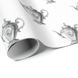 Christmas Holiday Tea Party Wrapping Paper