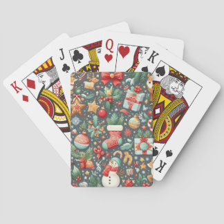 Christmas holiday themed playing cards game