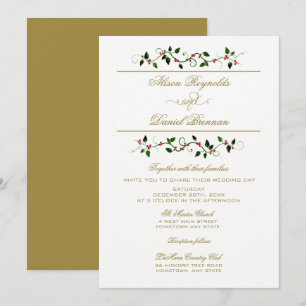 Christmas Holiday Traditional Wedding Invitation