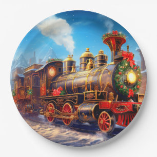 Christmas/Holiday Train Express Paper Plate