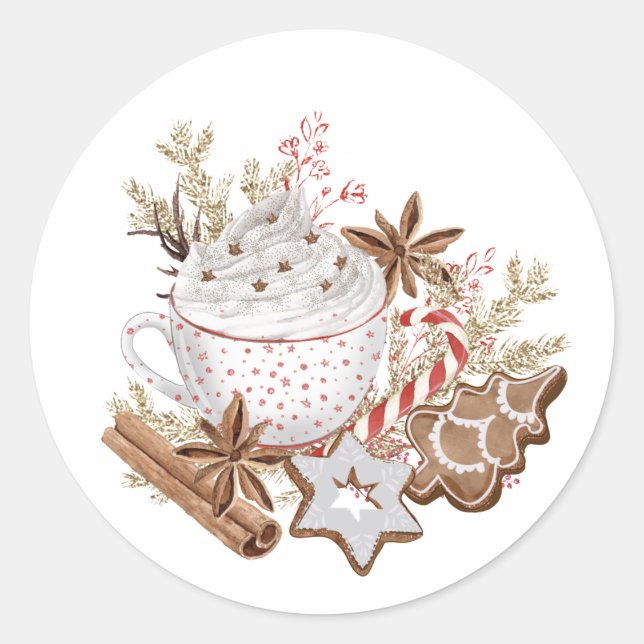 Christmas Holiday Treats Classic Round Sticker (Front)