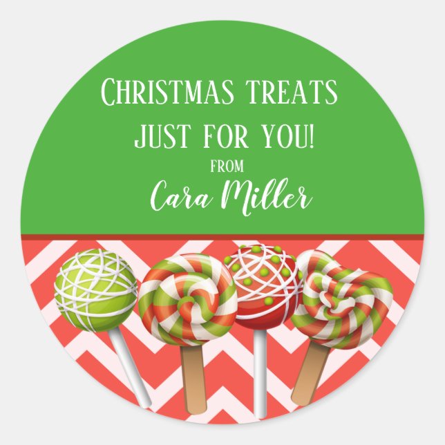 Christmas Holiday Treats Favour Classic Round Sticker (Front)