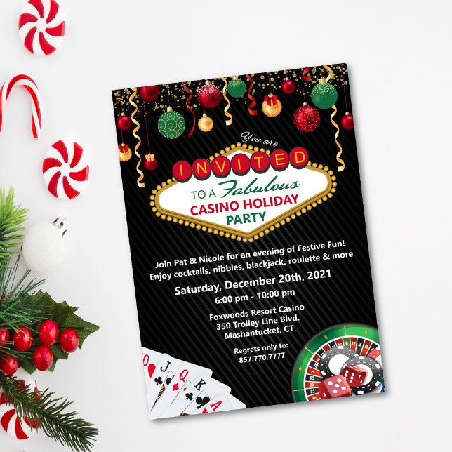 Christmas Holiday Vegas Casino Party Invitation (Creator Uploaded)