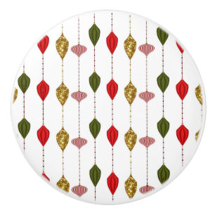 Christmas Holiday Vintage Modern Glam Ornaments Ceramic Knob