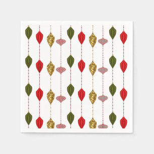 Christmas Holiday Vintage Modern Glam Ornaments Napkin