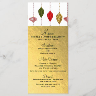 Christmas Holiday Vintage Modern Ornaments Menu