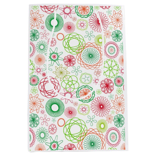 Christmas Holiday vintage spirals Medium Gift Bag (Front)