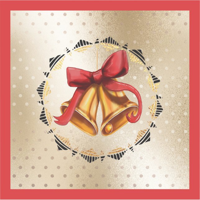 Christmas Holiday Vinyl Sticker with Bells (Front)