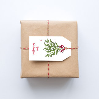 Christmas Holiday Watercolor Merry Mistletoe Cute Gift Tags
