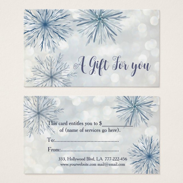 Christmas/holiday watercolor snowflakes (Front & Back)