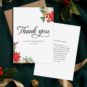 Christmas Holiday Wedding Budget Thank You Card