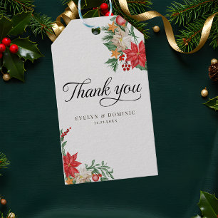 Christmas Holiday Wedding Budget Thank You Gift Tags
