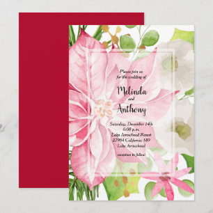 Christmas Holiday Wedding Floral Invitation
